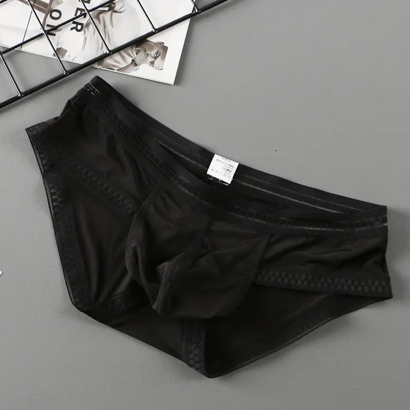 Men's Ice Silk Boxer Pants Breathable Panties Sexy Transparent Ultra-thin Underwear Breathable Comfortable Underpants