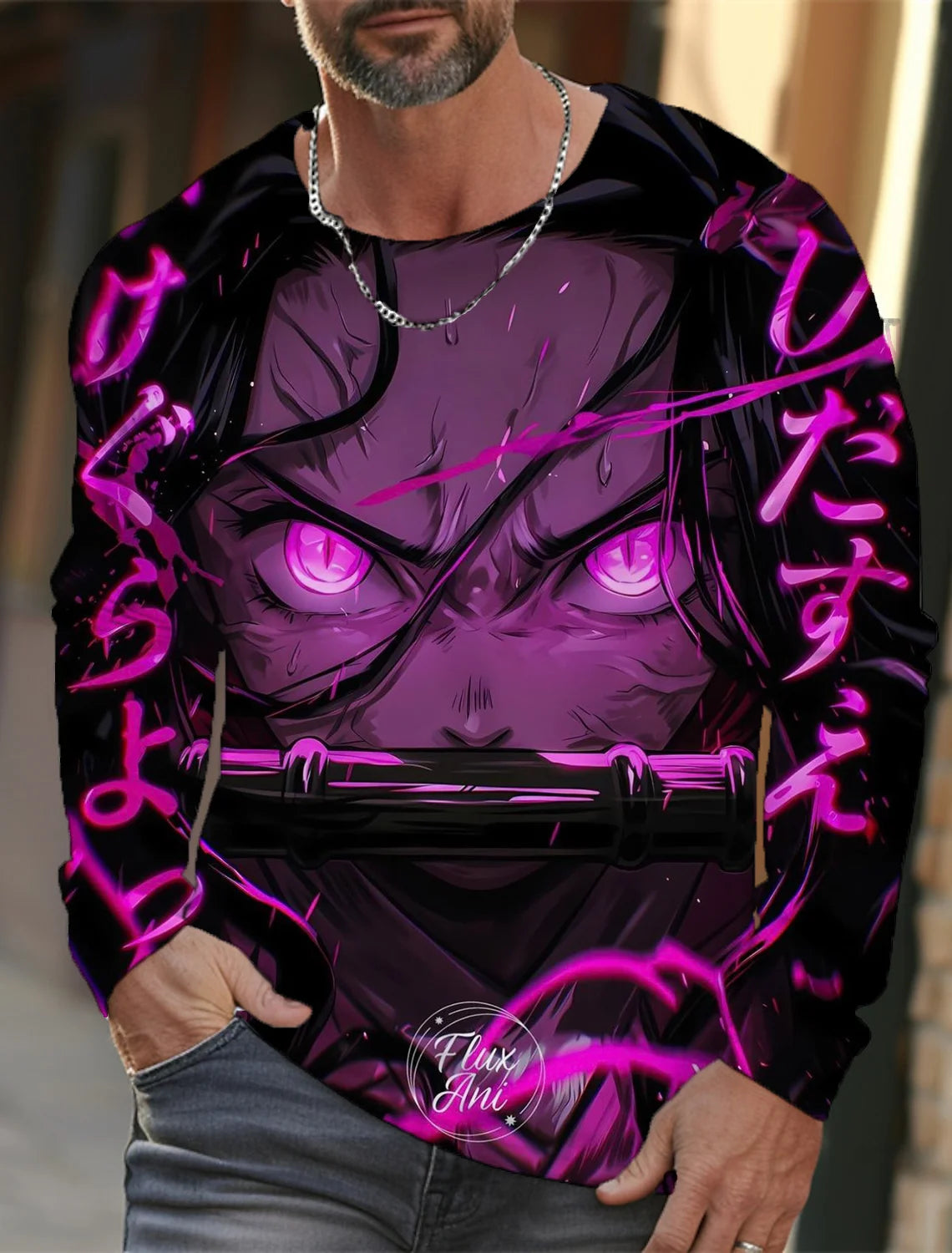 Men's long-sleeved T-shirt 3D printing animation HD pattern printing men's long-sleeved T-shirt autumn tops casual T-shirt