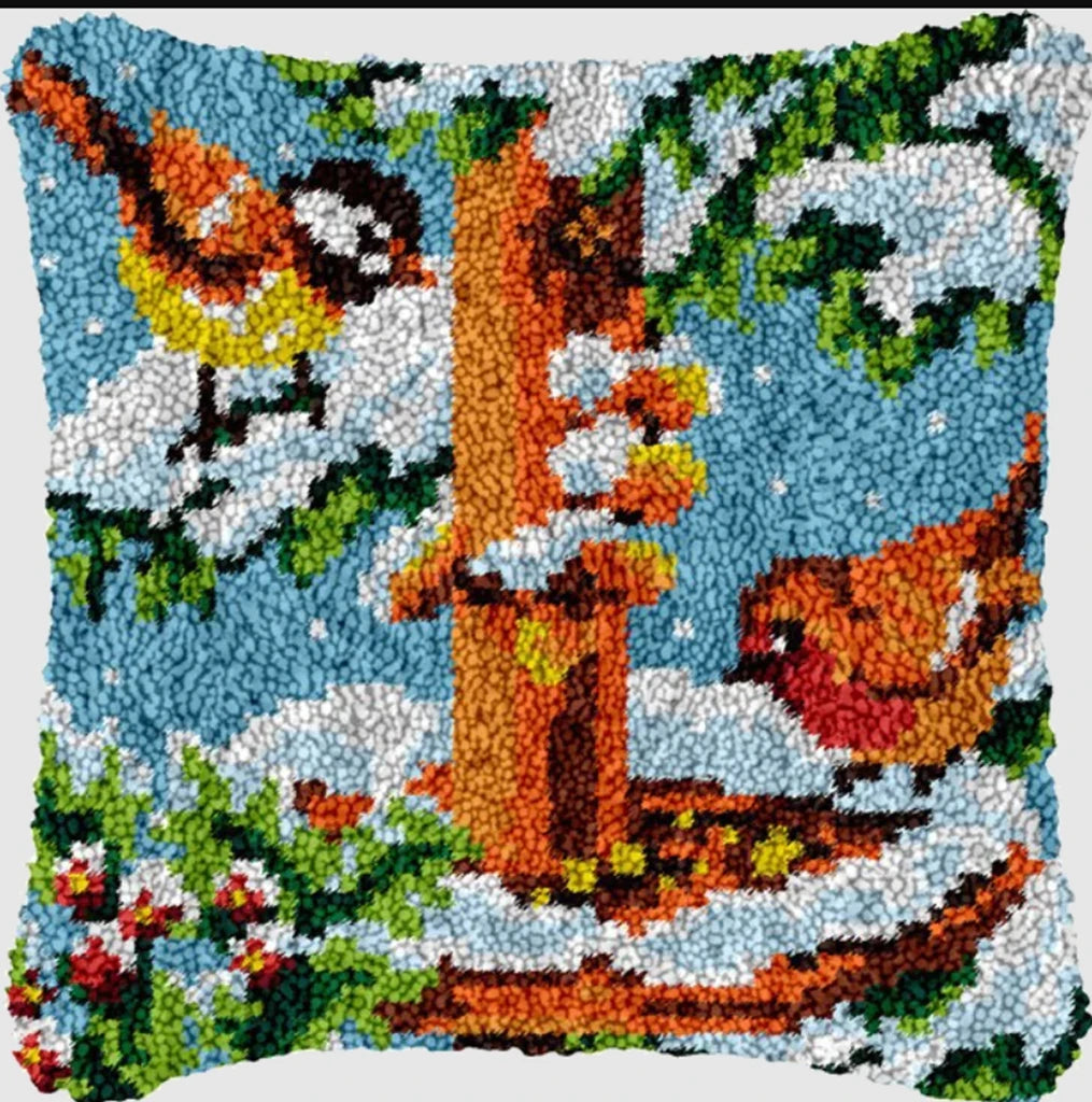 Winter Christmas Latch Hook Kits Smyrna Pillowcase Knot Pillow Package Animal Latch Hook Set For Needlework Embroidery Cushion
