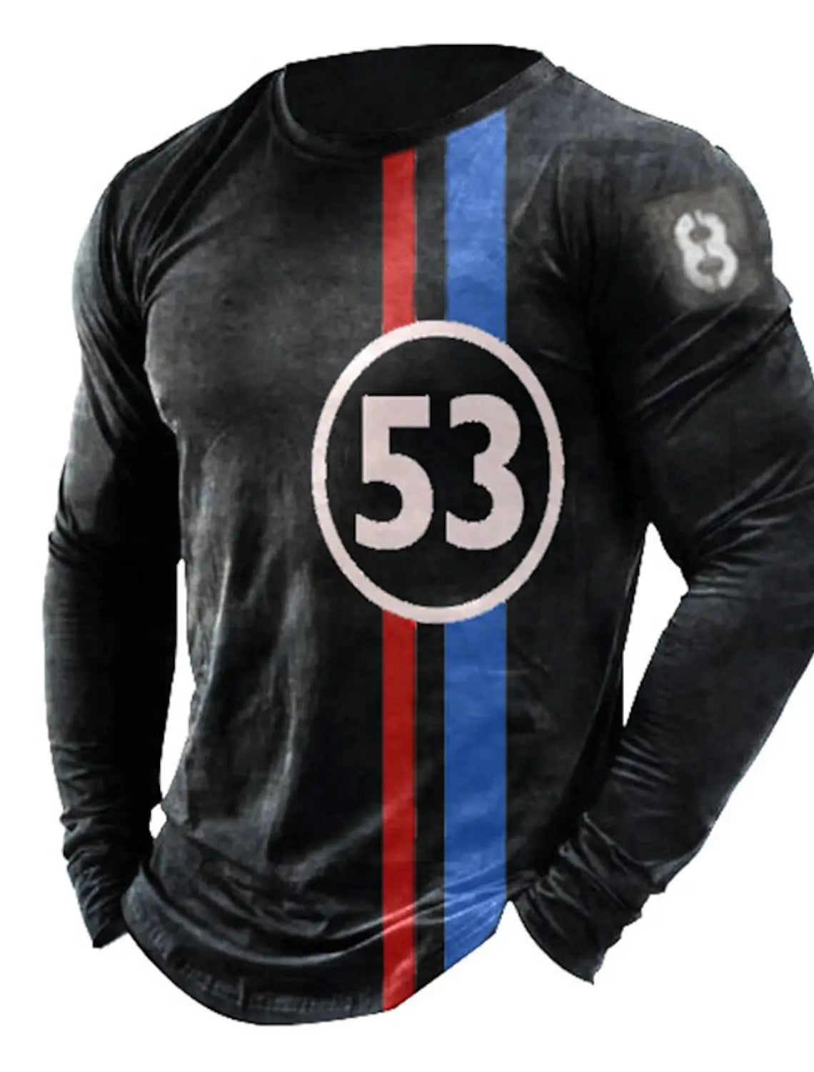 Men's Tshirt Tee Distressed Graphic Prints American Flag National Flag Crew Neck Outdoor Street Long Sleeve Print Clothing