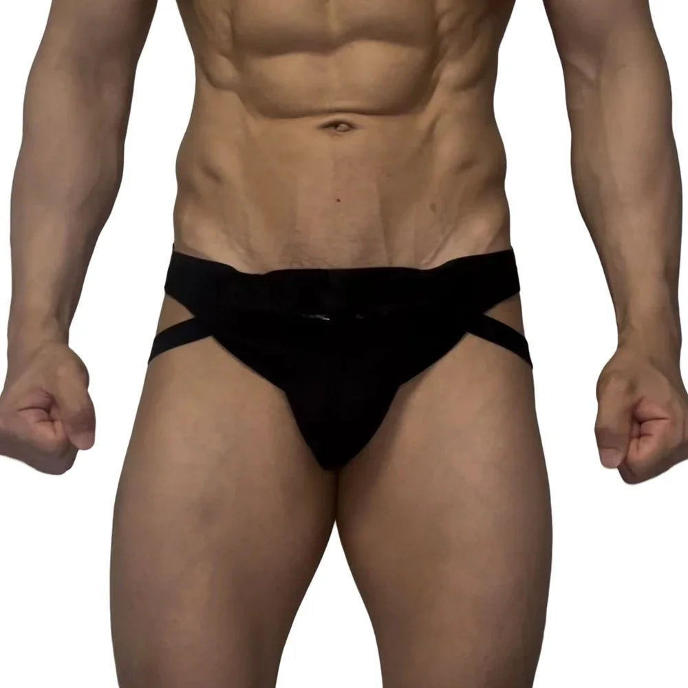 Jockmail Men Sexy G String Thong Erotic Jockstrap Bondage Gay Underwear Penis Pouch Strap Hollow Lingerie Sissy Panties