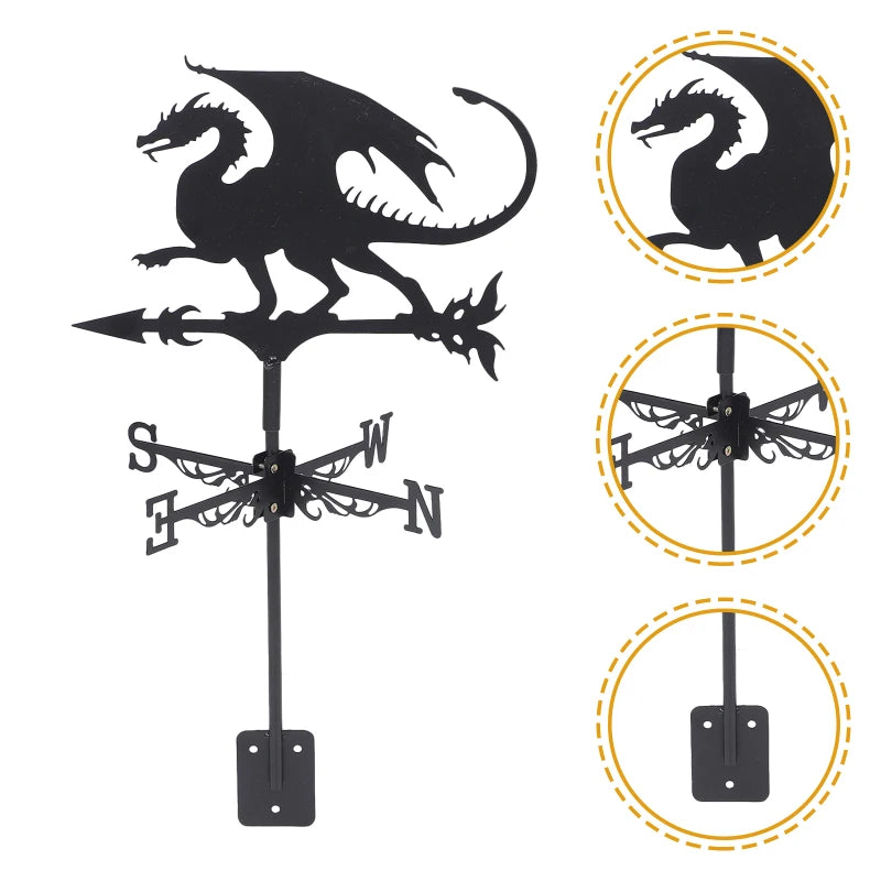 Cross Border Weather Vane, Metal Animal Flying Dragon Iron Outdoor Roof Garden Garden Decoration, Weather Vane Decoration Crafts