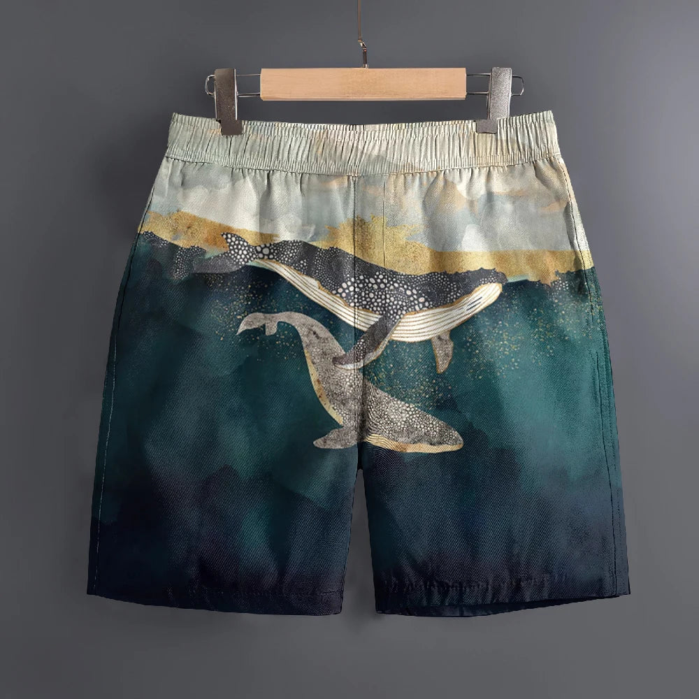 Men's Hawaiian 3D Japanese Pattern Beach Shorts Quick Dry Outdoor Leisure Sports Shorts Fashion Men's Shorts