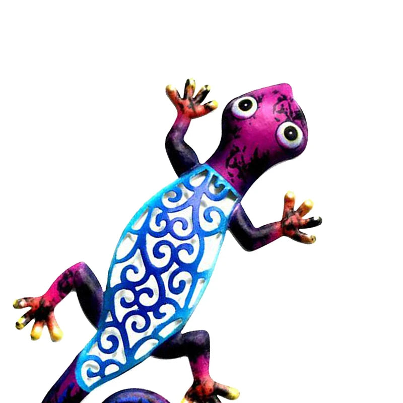 Hanging Metal Gecko Wall Decor Gecko Art Craft Sculptures Lizard For Outdoor Backyard Porch Lawn Garden Home Wall Decoration