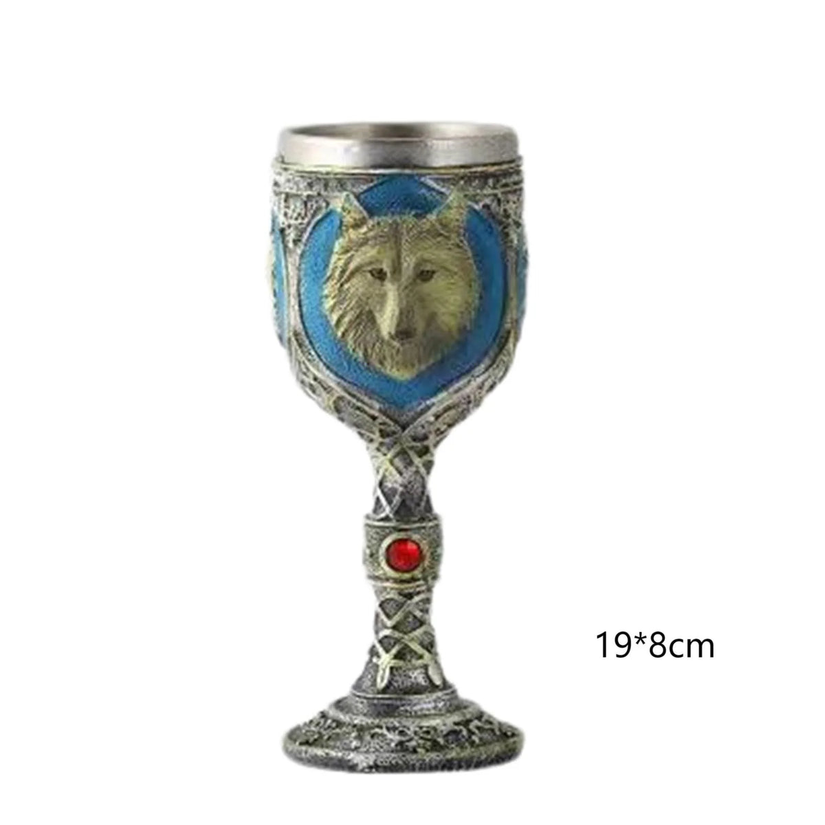 Horrible Gothic Stainless Resin Goblet Retro Wine Glass Cocktail Glasses Wolf Whiskey Cup Party Bar Drinkware FREE son