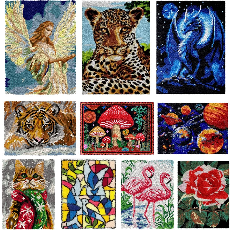 DIY Latch Hook Rug Kit: Create Your Own Cartoon Animal Carpet Embroidery