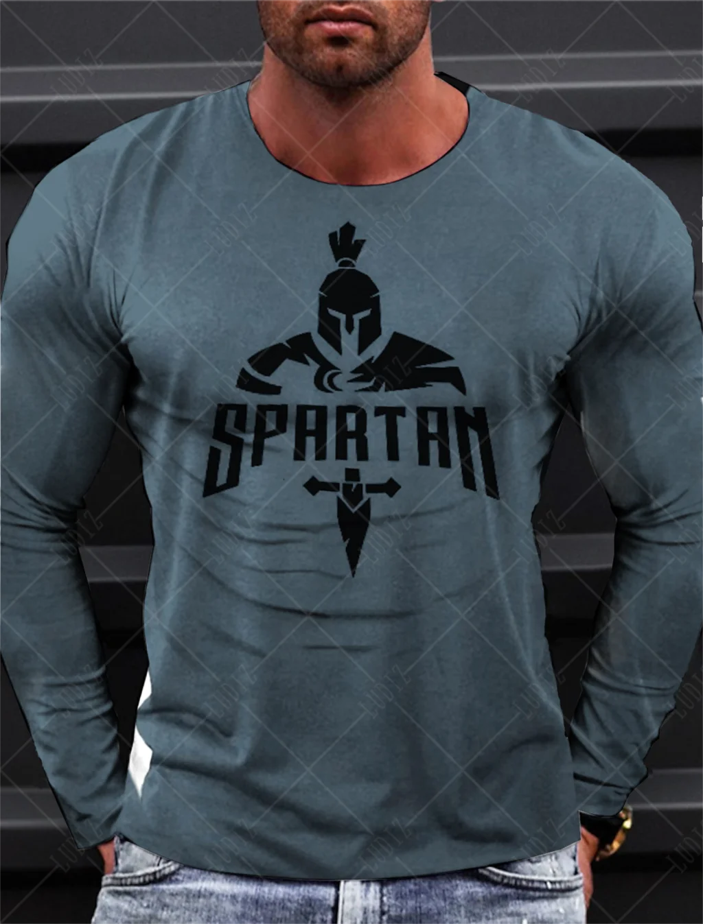 Sparta Vintage Graphic Men's Long Sleeve T-shirt for Men Clothing Casual Tops Tee Fashion 3D Full Printing Tshirt Streetwear
