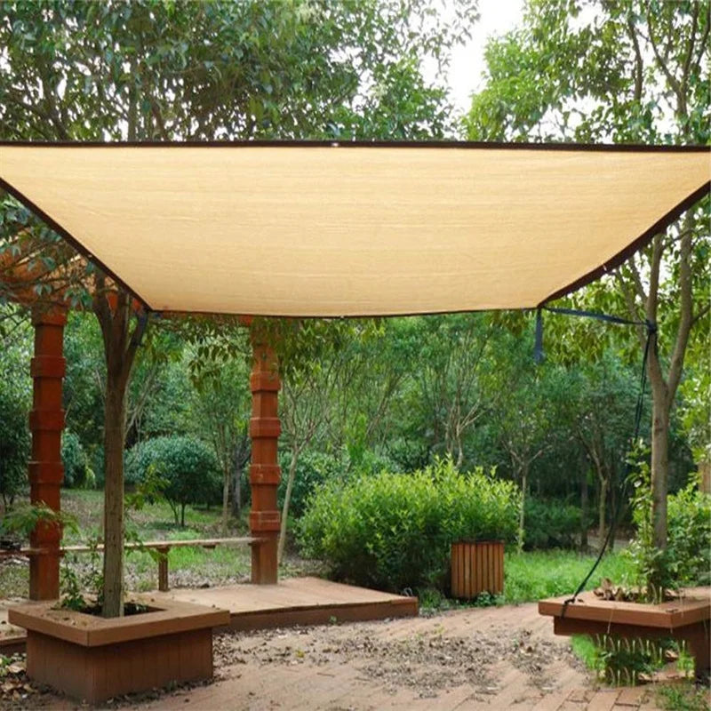 High Density Sun Protection and Shading Canvas - Beige - Made of High Density Polyethylene Substrate, Equipped with a Rotatable