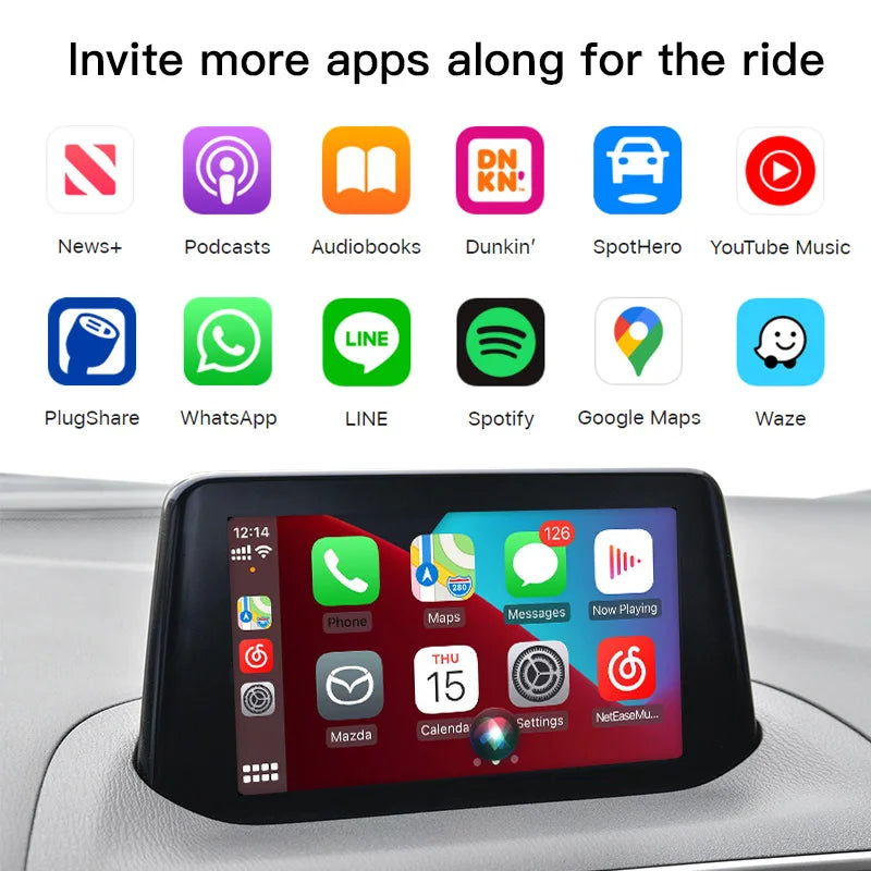 CARABC Carplay Android Auto Adapter UBS Hub OEM for Retrofit Mazda 2 3 6 CX3 CX5 CX8 CX9 MX5 Demio Miata TK78669U0C Kit