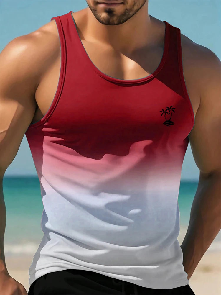 2025 3D Camouflage Printed Men's Tank Top Outdoor Sports Men's Fitness Tank Top Summer Everyday Fashion Men's Sleeveless T-shirt