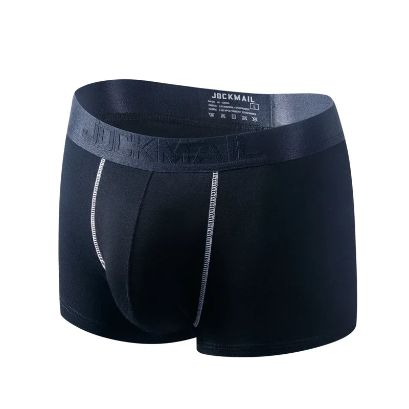 JOCKMAIL Sexy Men Underwear Boxers Shorts Modail Cuecas Boxers Mesh U convex pouch design calzoncillos slip Gay Underwear