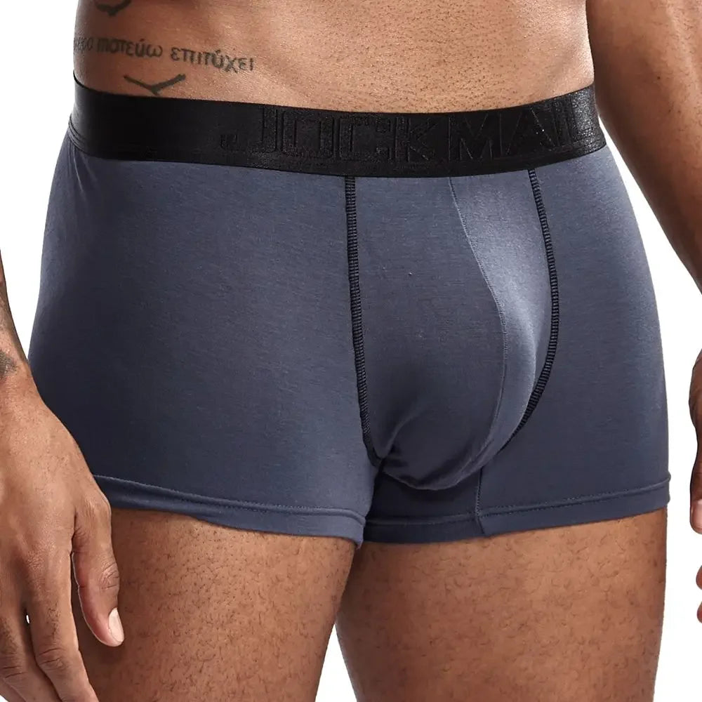 JOCKMAIL Sexy Men Underwear Boxers Shorts Modail Cuecas Boxers Mesh U convex pouch design calzoncillos slip Gay Underwear