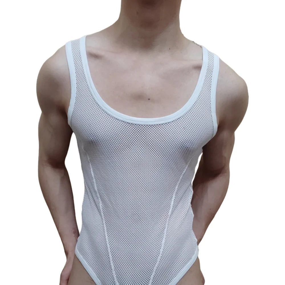 JOCKMAIL Men's Sexy Mesh Jockstrap Underwear Bodysuit Suspender Jumpsuits Man Harness Gay Underwear Mens Lingerie Sissy Panties