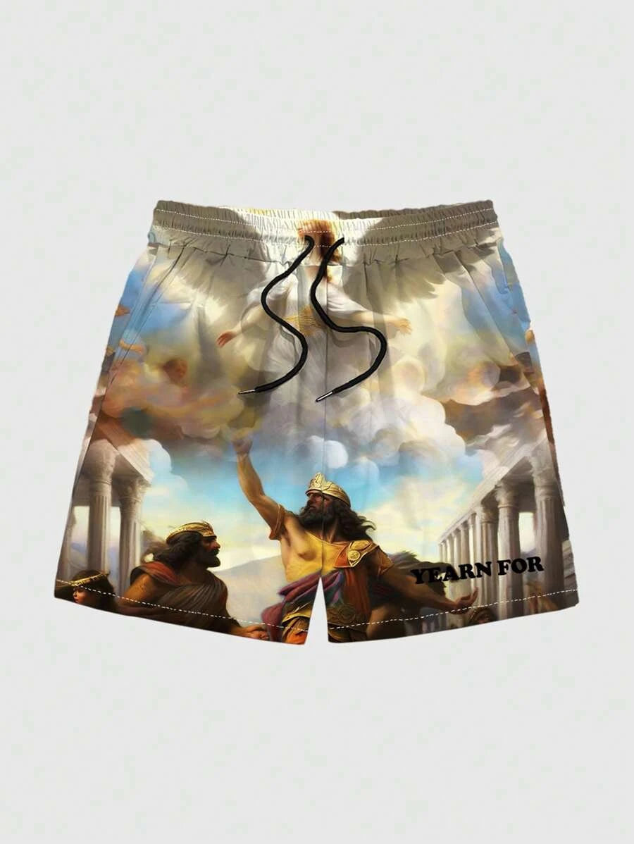 New Men's Summer Shorts Loose Luxury Shorts 3D Printing Leisure Art Painting Printing Harajuku Shorts Sports Quick Drying Shorts