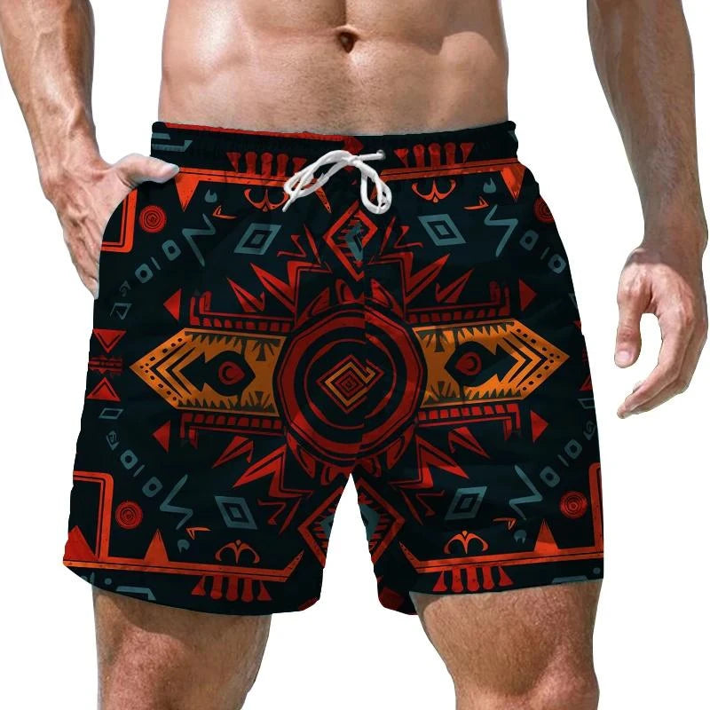 New Fashion Hawaiian Tiki 3D Print Beach Shorts Casual Aloha Polynesia God Short Pants For Men Clothes Aloha Boy Trunks Shorts