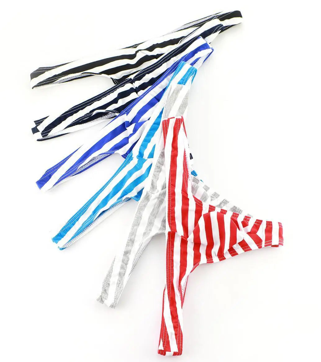 Men Bikini Thongs And G Strings Underwear Men Striped Thong Jockstrap
