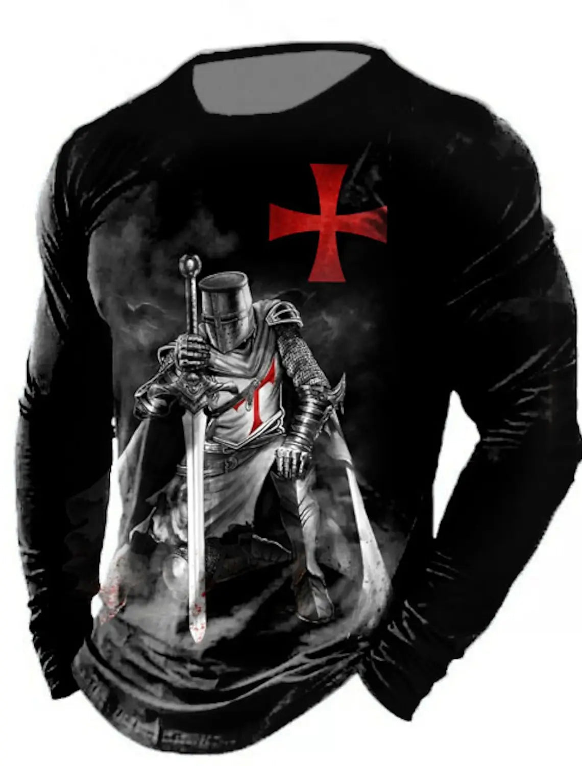 Men's Tshirt Tee Distressed Graphic Prints American Flag National Flag Crew Neck Outdoor Street Long Sleeve Print Clothing