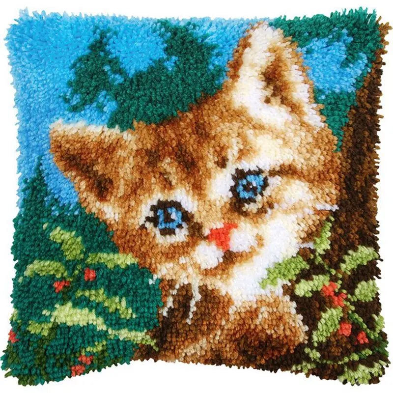 Cats Latch Hook Kits Pillow Cover