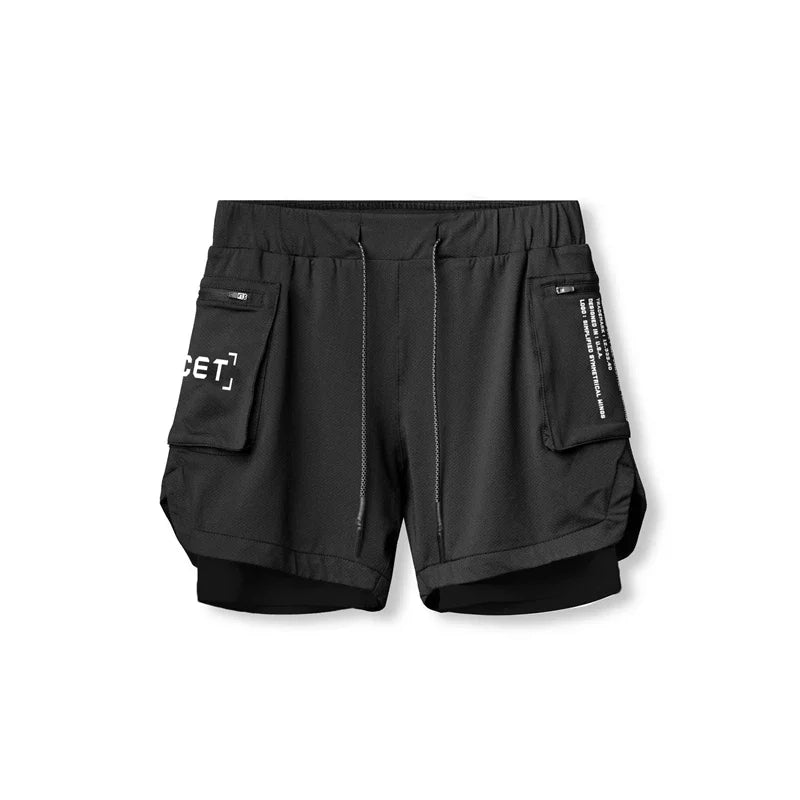 2025 Sport Shorts Men Sportswear Double-deck Running Shorts 2 In 1 Beach Bottoms Summer Gym Fitness Training Jogging Short Pants