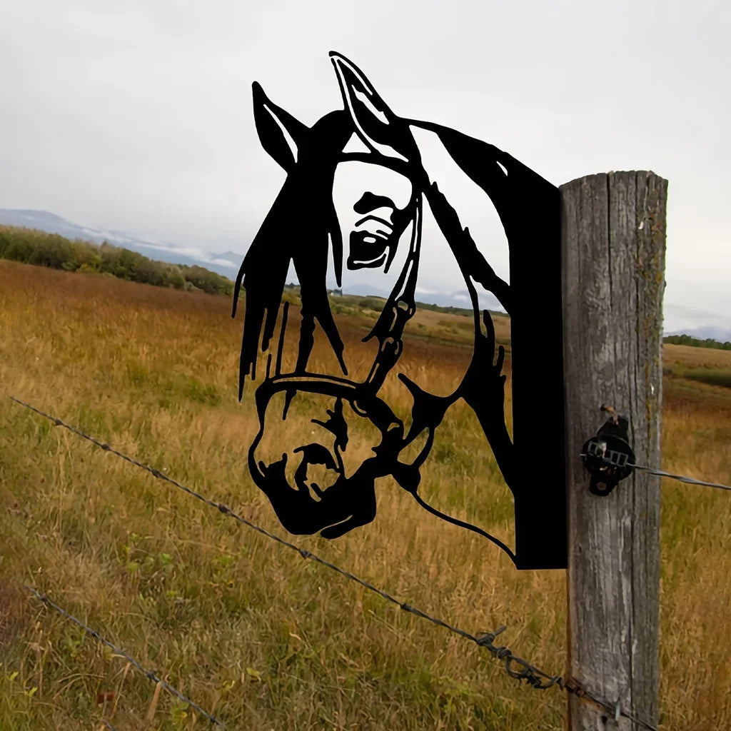 1pc Horse Shape Iron Silhouette, Outdoor Garden Fence Ornament, Farm Decor Wall Art Home Decoration for Garden Party Decor