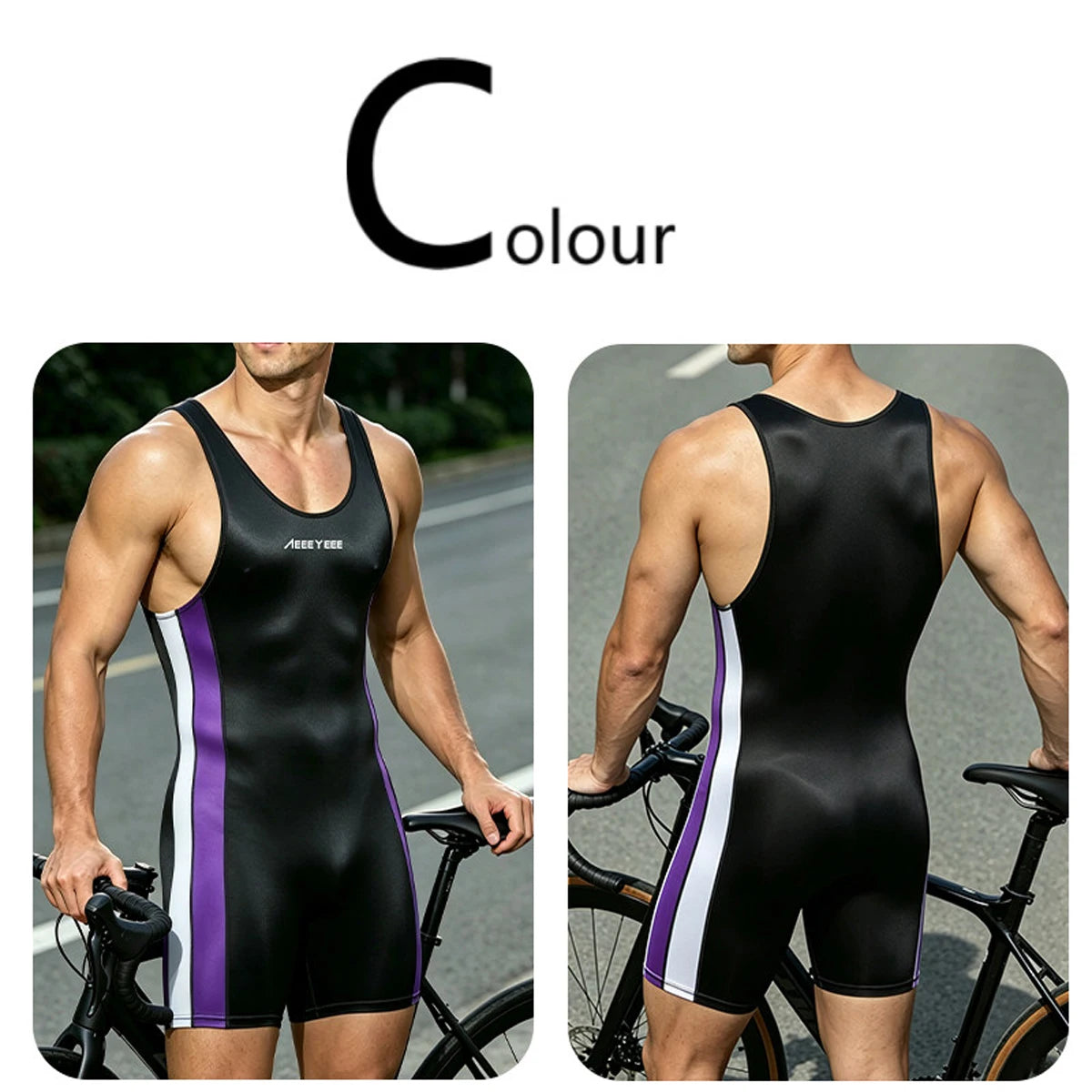 Men's Sleeveless Compression Wrestling Biking Suit