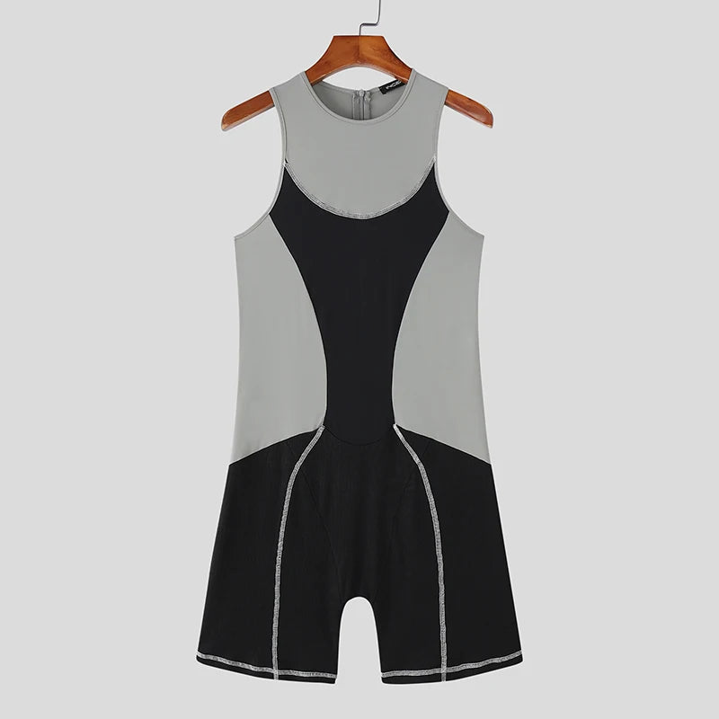 INCERUN Men Cycling Bodysuit Patchwork