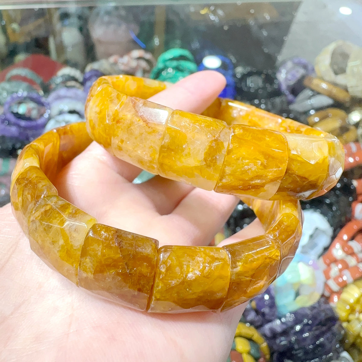 2024 New Natural Stone Lapis Lazuli Amazon Tiger Eye Agate Morgan Faced Square Elastic Bracelet for Men and Women Charm Jewelry