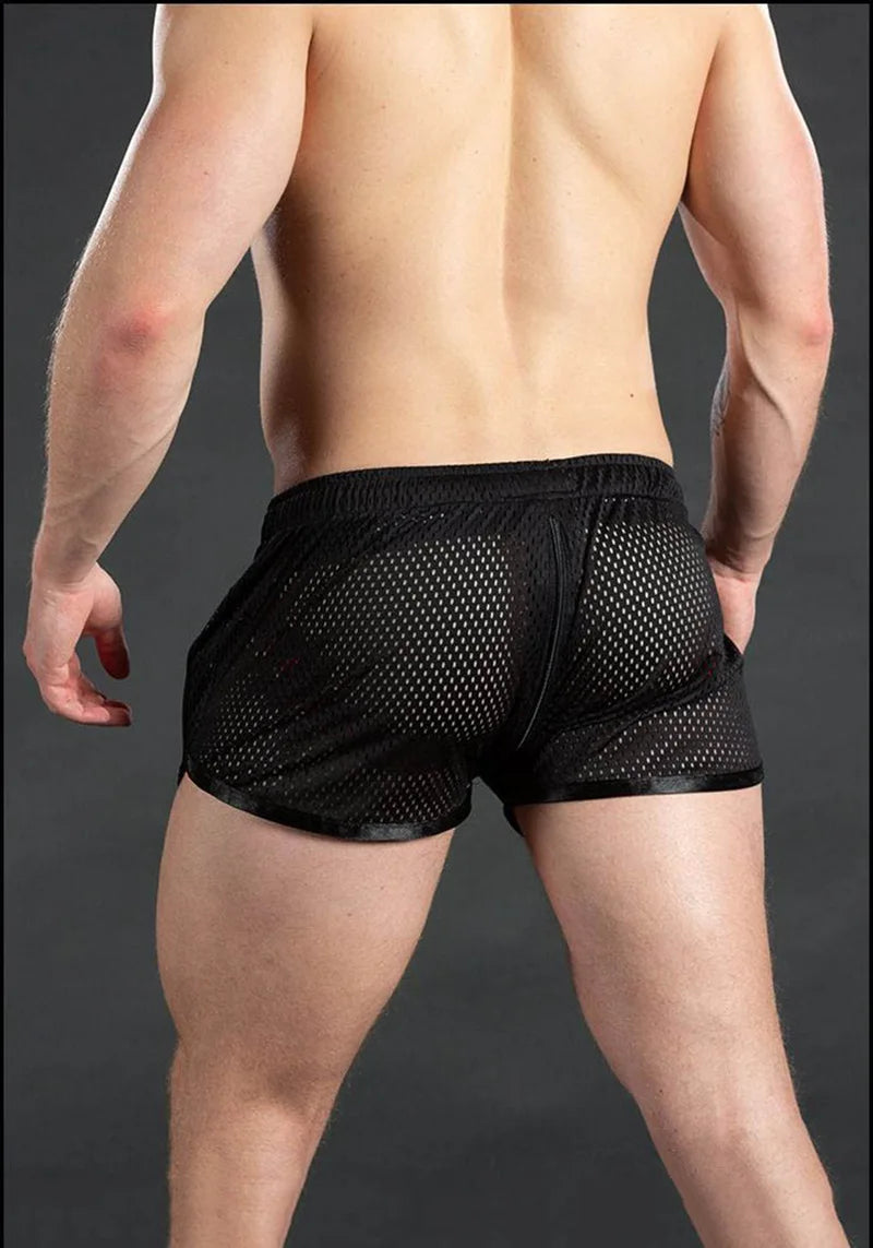 Men's sweatpants hole dry breathable sexy beach outdoor casual three-quarter pants(MNDK-05)