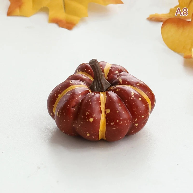 Mini Plastic Artificial Halloween Pumpkin Decor Simulation Vegetable DIY Craft Halloween Home Party Decor Prop Farmhouse Harvest