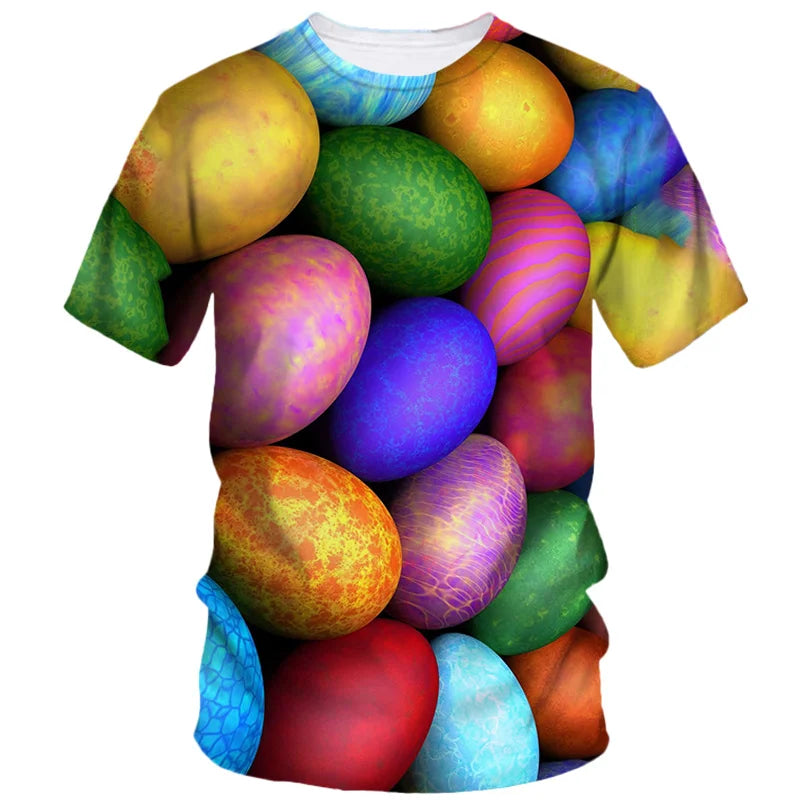 Creative Funny Egg 3d Printed T Shirt Men Summer Short Sleeve Harajuku Casual Loose T-Shirt Fashion Street Comfort Tees Clothing