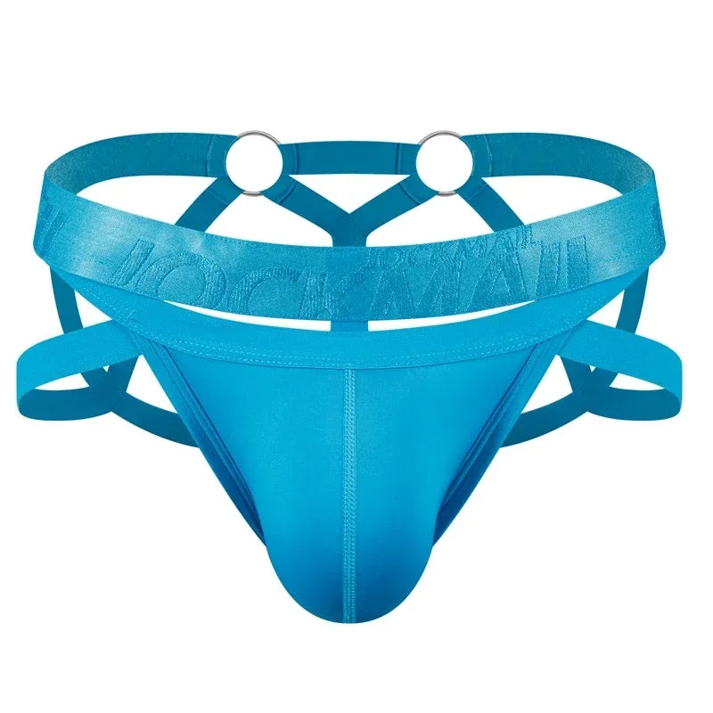 Jockmail Men Sexy G String Thong Erotic Jockstrap Bondage Gay Underwear Penis Pouch Strap Hollow Lingerie Sissy Panties