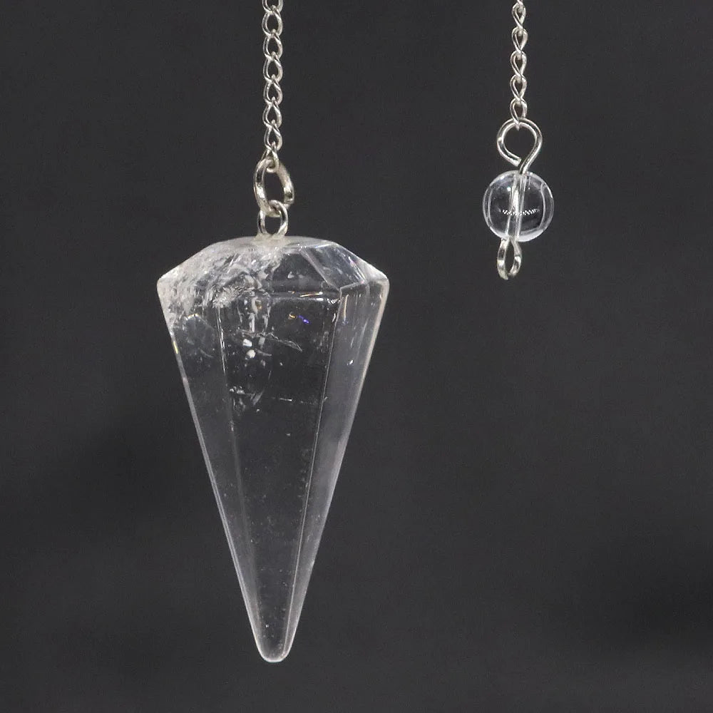 Natural Crystal Pendulums for Divination Dowsing Amethyst Pink Quartz Pendulum Reiki Healing Gem Stone Pendant Pendulos