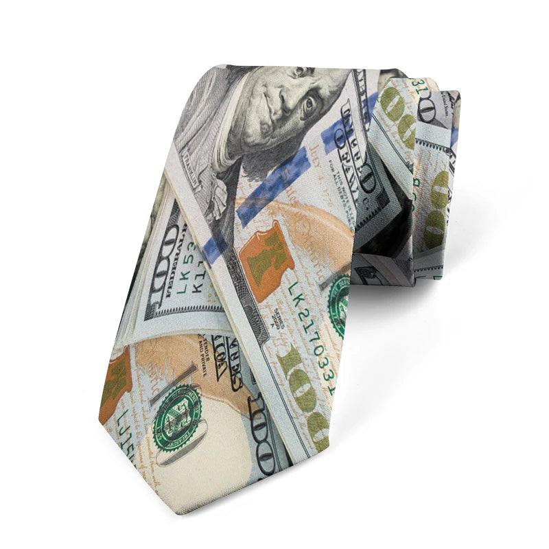 Interesting dollar pattern printing 8 cm wide tie fashion business shirt tie Pascual men's tie tie birthday gift