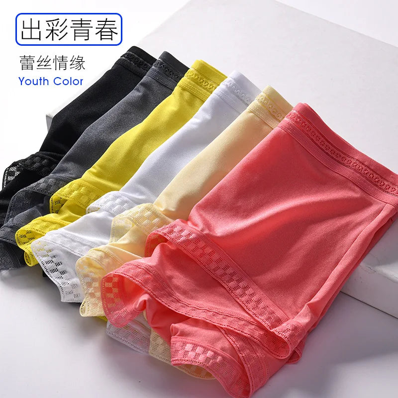 Men's Ice Silk Boxer Pants Breathable Panties Sexy Transparent Ultra-thin Underwear Breathable Comfortable Underpants