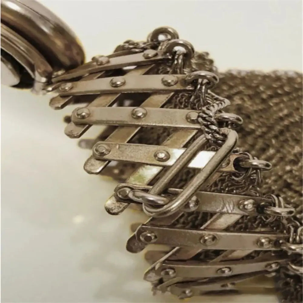 Gift Victorian 1920's English Coin Purse Top Mesh Mini Double Mesh Coin Holder Twist Lid Gate Stainless Steel Coin Bag