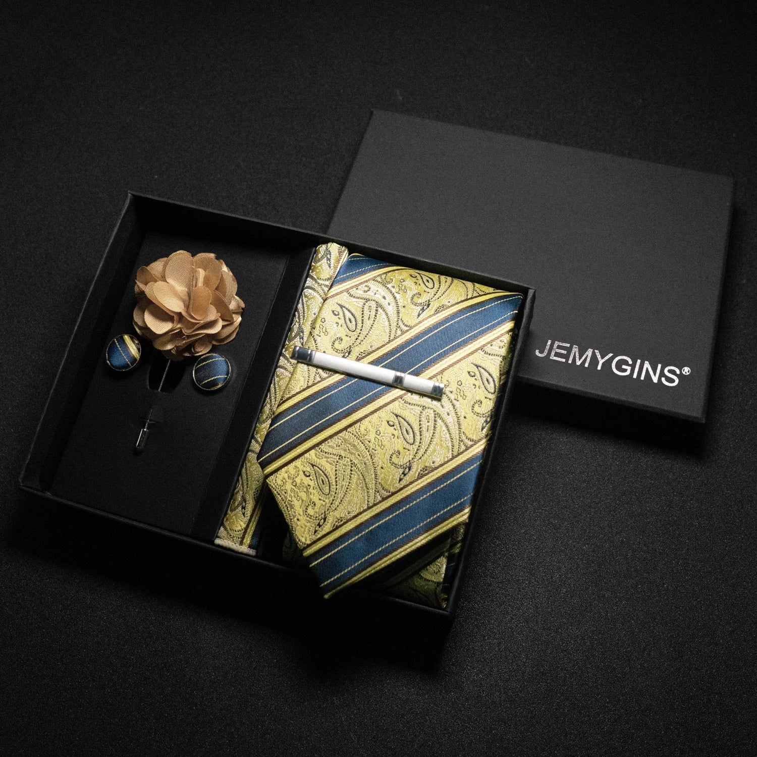 Wine red Men Tie Paisley Silk Tie Pocket Square Cufflink Luxury Gift Box Set Wedding Gravat Accessories Neck Tie For Men