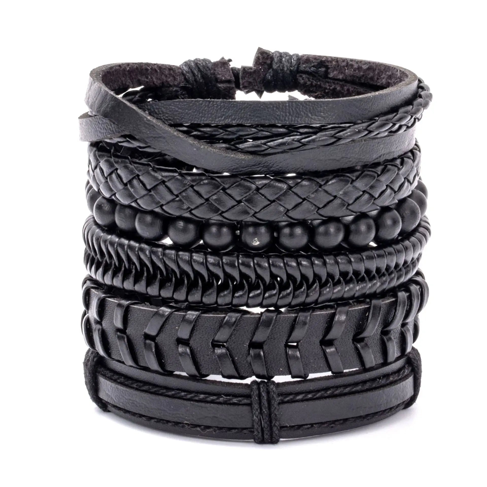 1 Fashion Bracelet Viking Bracelet For Men Hand Bracelets Woven Skull Hand Jewelry Adjustable Leather Set Bracelet For Leather