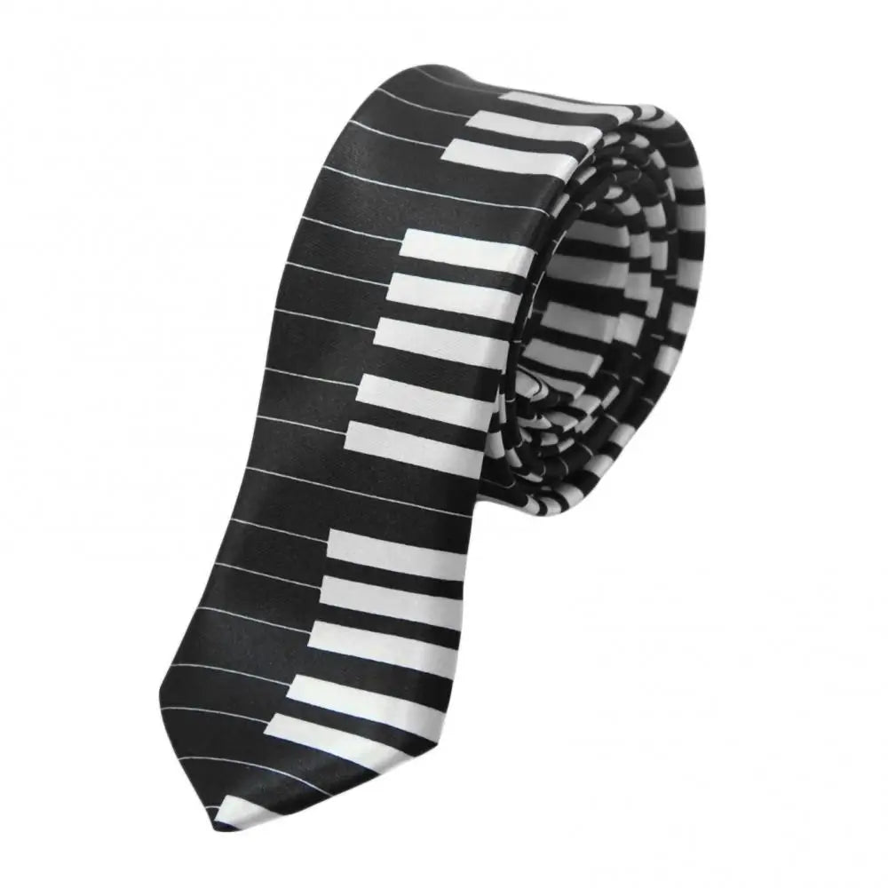 Necktie Tie Accessory Men's Classic Skinny Black and White Piano Keys Slim Narrow Wedding Party Gift Music Enthusiast Gift