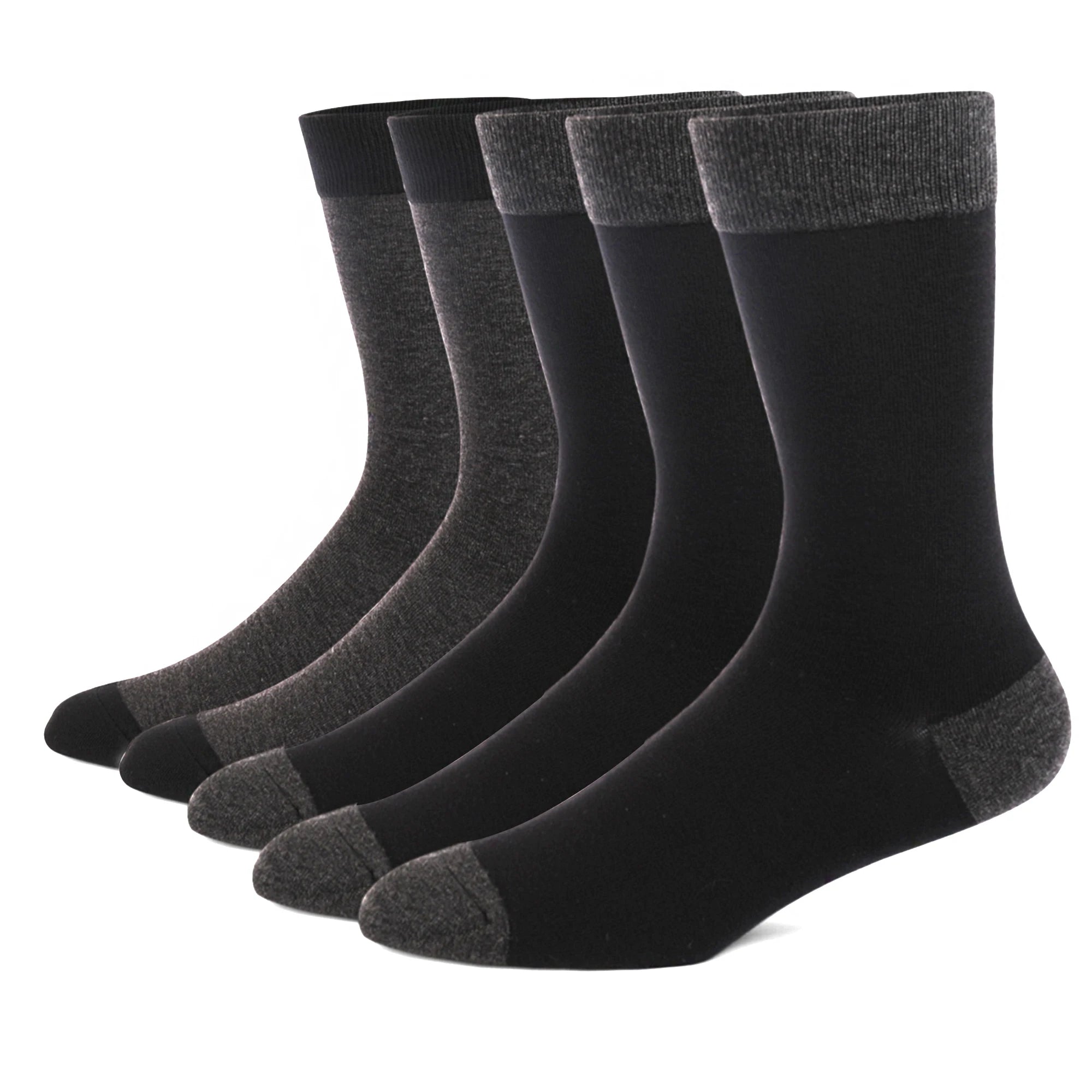 5 Pairs Mens Dress Socks Plus large Size,High Quality Combed Cotton Crew Socks,Black Cool Argyle Breathable Casual Socks for men