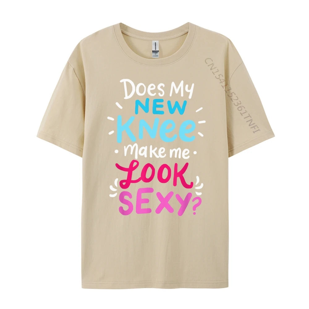 My New Knee Gift Funny Knee Replacement Surgery Joke Black Graphic Tees Men's Clothing Easter Sunday
