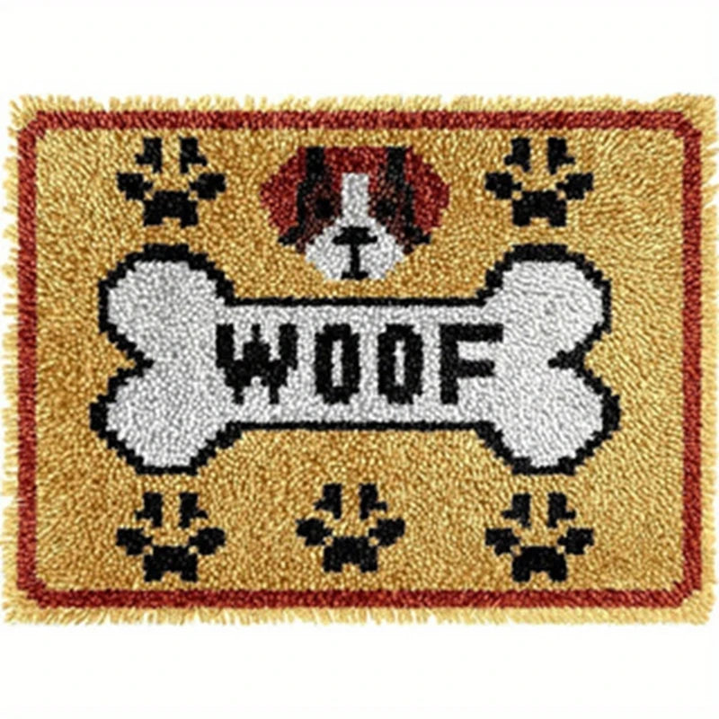 Latch Hook Rug Kit Crochet Carpet DIY Rug Crochet Yarn Kits Fashion Cartoon Pattern Gift Carpet Making Kit for Festival Carpet