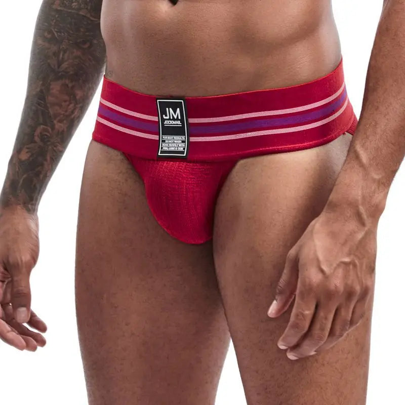 Men's JOCKMAIL JM364 - Old School Brief Red