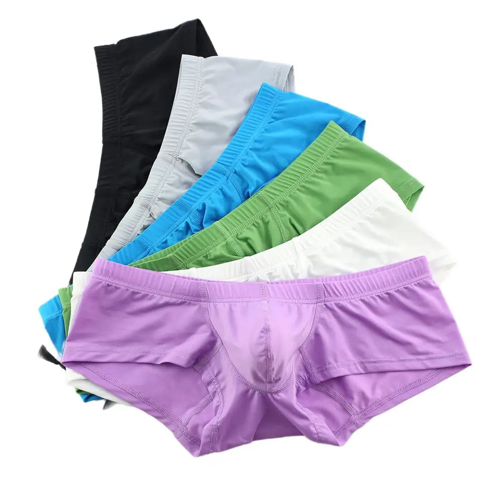 Men's Boxers Low-rise Ice Silk Underpants Men Small Boxer Shorts Sexy Underwear Men Panties Boxer Briefs
