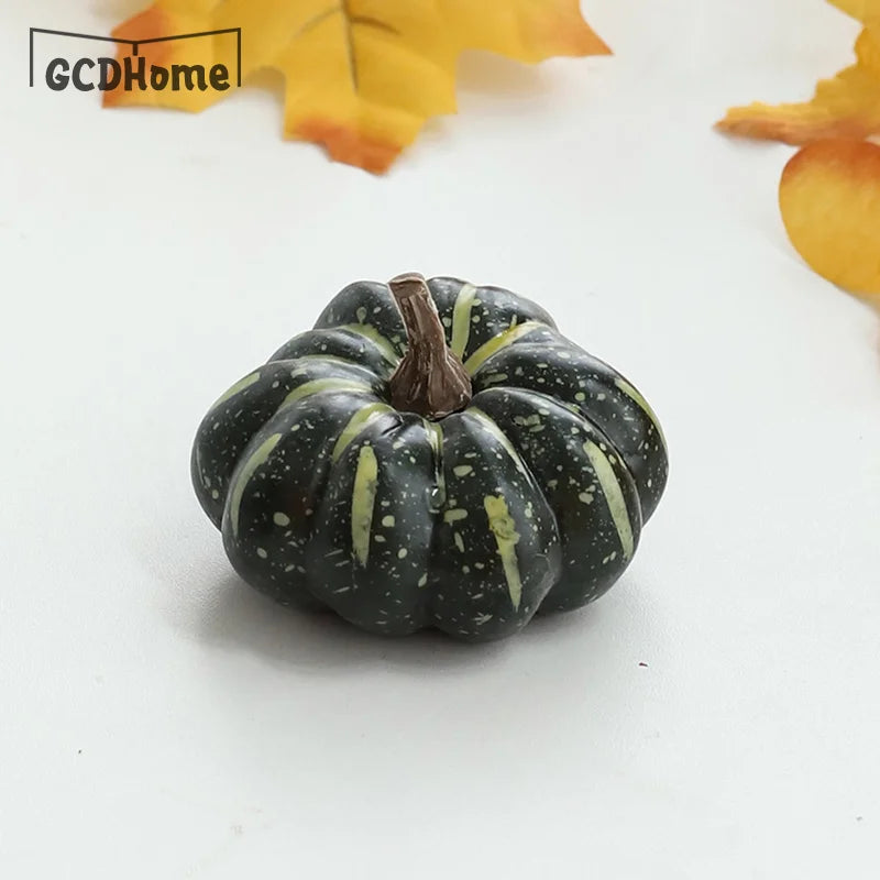 Mini Plastic Artificial Halloween Pumpkin Decor Simulation Vegetable DIY Craft Halloween Home Party Decor Prop Farmhouse Harvest