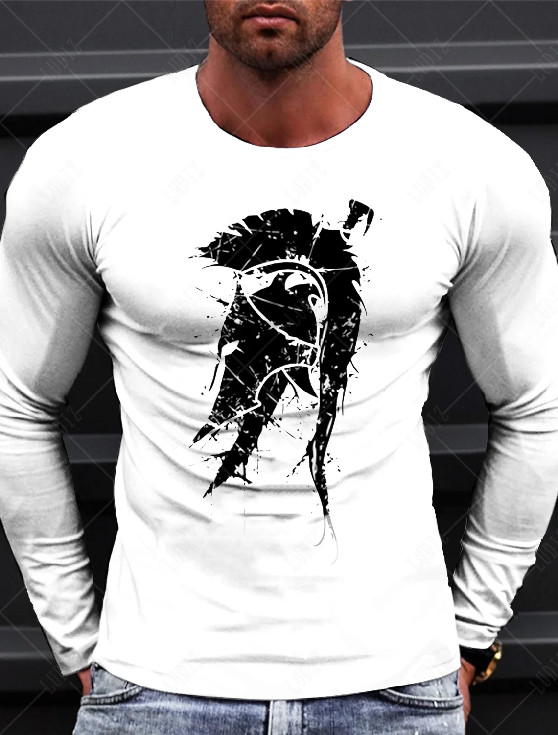 Sparta Vintage Graphic Men's Long Sleeve T-shirt for Men Clothing Casual Tops Tee Fashion 3D Full Printing Tshirt Streetwear