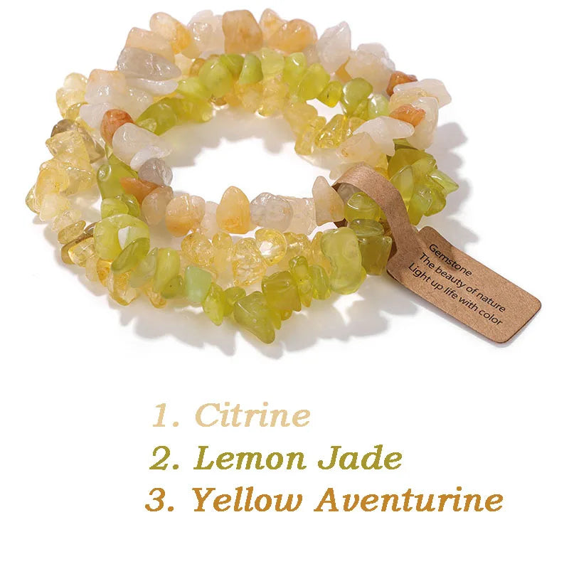 Irregular Natural Stone Bracelet Crystal Quartz Amethysts Tiger Eye Chips Gravel Beads Bracelets for Women Men Healing Jewelry