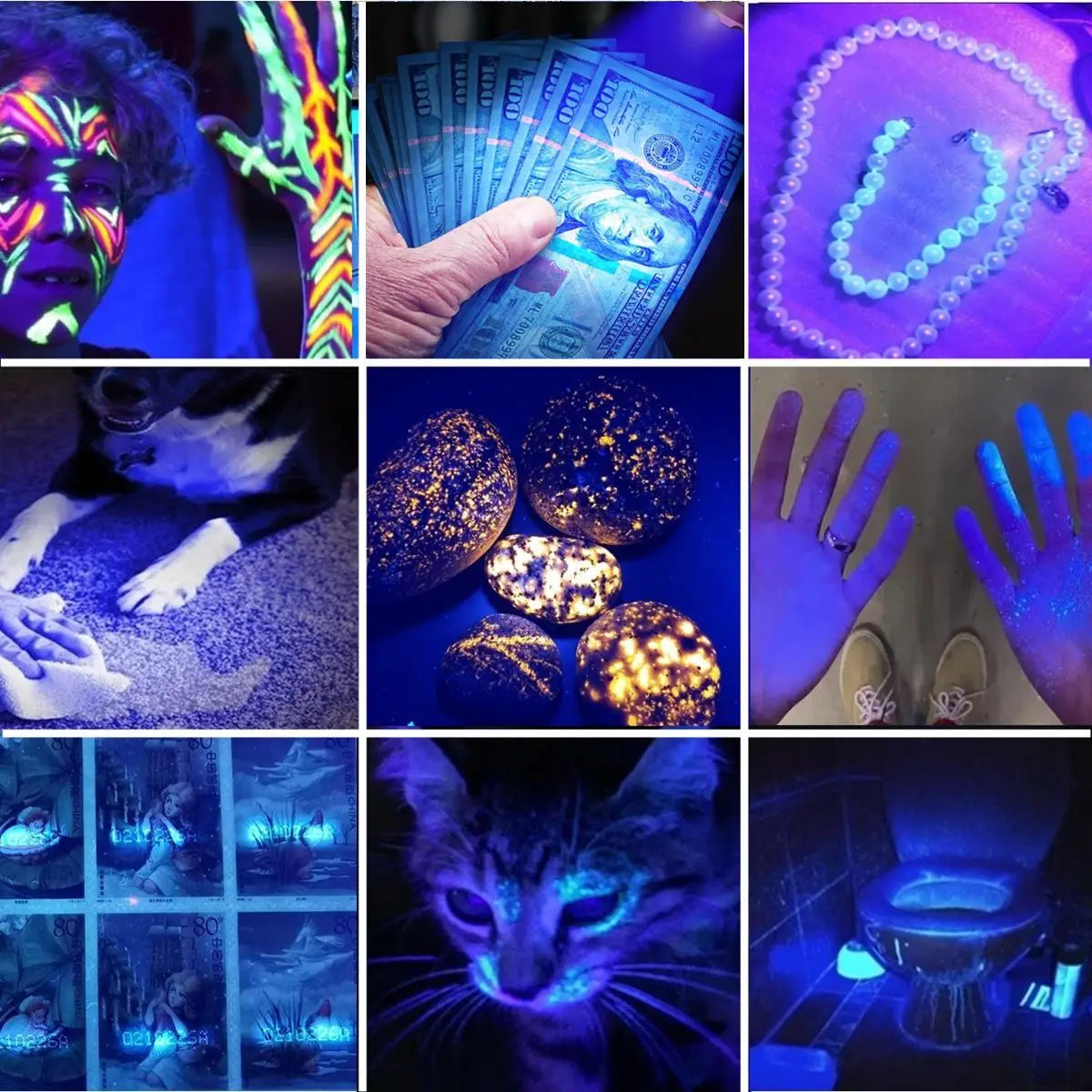 20W UV LED Rechargeable Flashlight UV Nail polish Curing Cat Dog Urine Stains Tinea Ore Money Scorpion Leakage Marker Detection