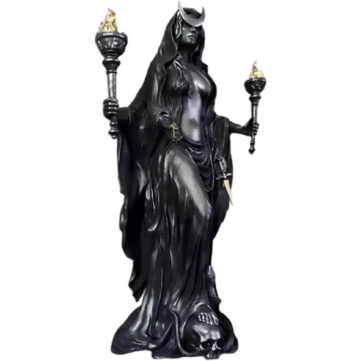 7.5 in Witch Statue Gothic Halloween Resin Figurine Fantasy Decor