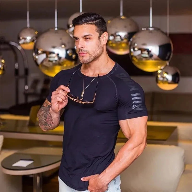 2023 New gym shirt Men Compression T-shirt men Shirts Skinny Tee Shirt Male Gyms Running T-shirt Fitness Sports men's t-shirts