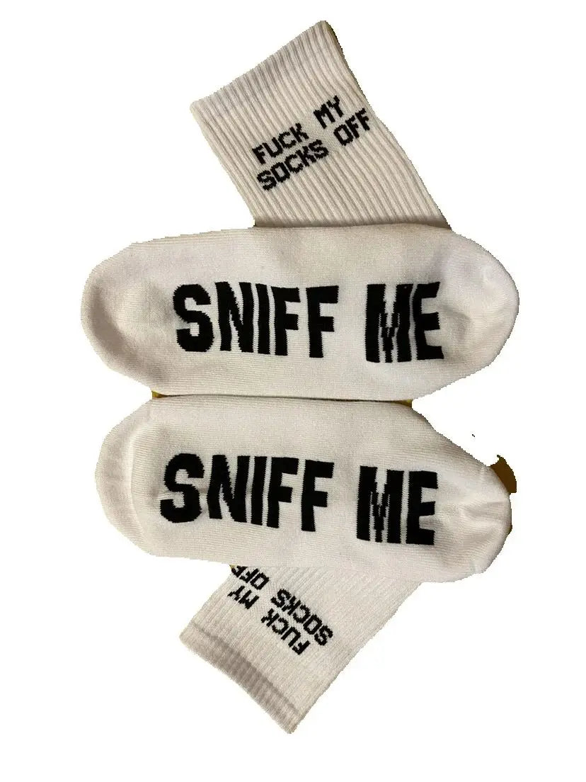 Fashion White Letter Top pattern Party Sock Men Sports Tube Streetwear Striped Socks Comfortable